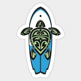 Tribal Turtle Tattoo Surfer Dude Sticker